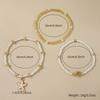 3pcs Cute Starfish Shell Rice Bead Multilayer Foot Chain Anklets for Women Boho Beach Zircon Summer Vacation Beach Accessories