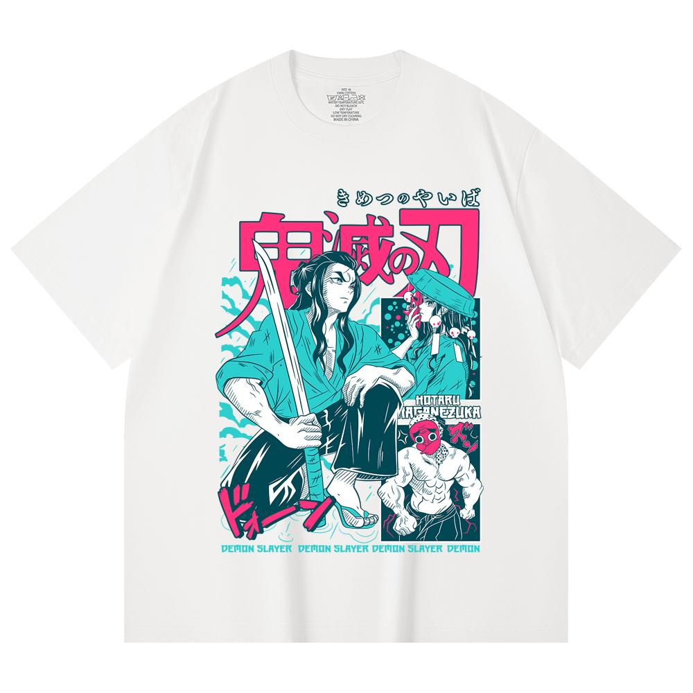 230 Gsm 100% Cotton Demon Slayer V94 Haganezuka Print Unisex Heavy Cotton T Shirt