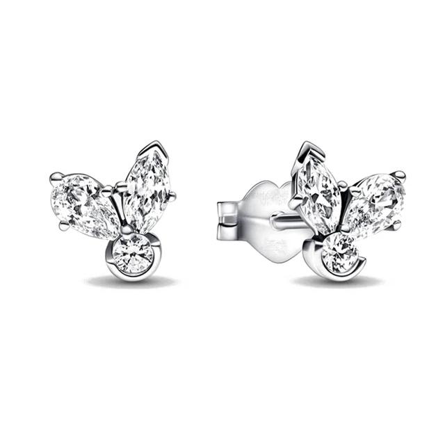 Authentic 925 Silver Gingko Leaf Mask Earrings For Women Fashion DIY Birthday Gift Jewelry Beautiful Accessories