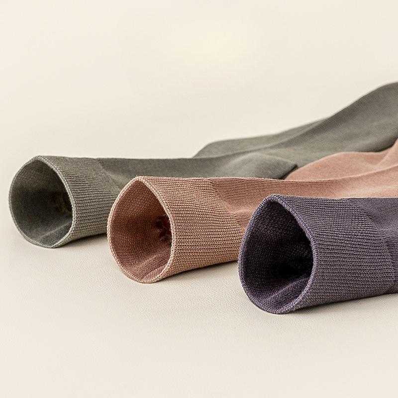 Socks Men's Mid-calf Socks Cotton Anti-odour Sweat Autumn and Winter Boneless Solid Colour Stockings Large Size Men's Business Socks