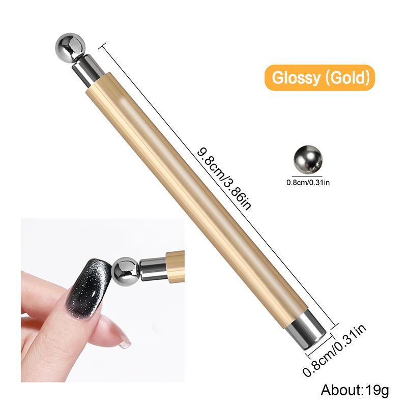 Double-End Cat'S Eye Nail Magnetic Stick Glossy With Steel Balls 8/10Mm Super Strong Gel Polish Magnetic Manicure Tools