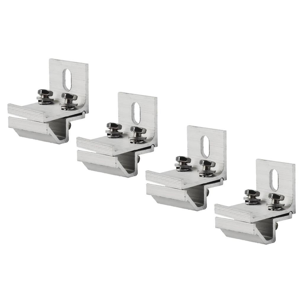 4pcs Solar Panel Clamp Roof Mounting Bracket Photovoltaic Panel Fixing Clips For House RV Boat Solar Racking Accessories