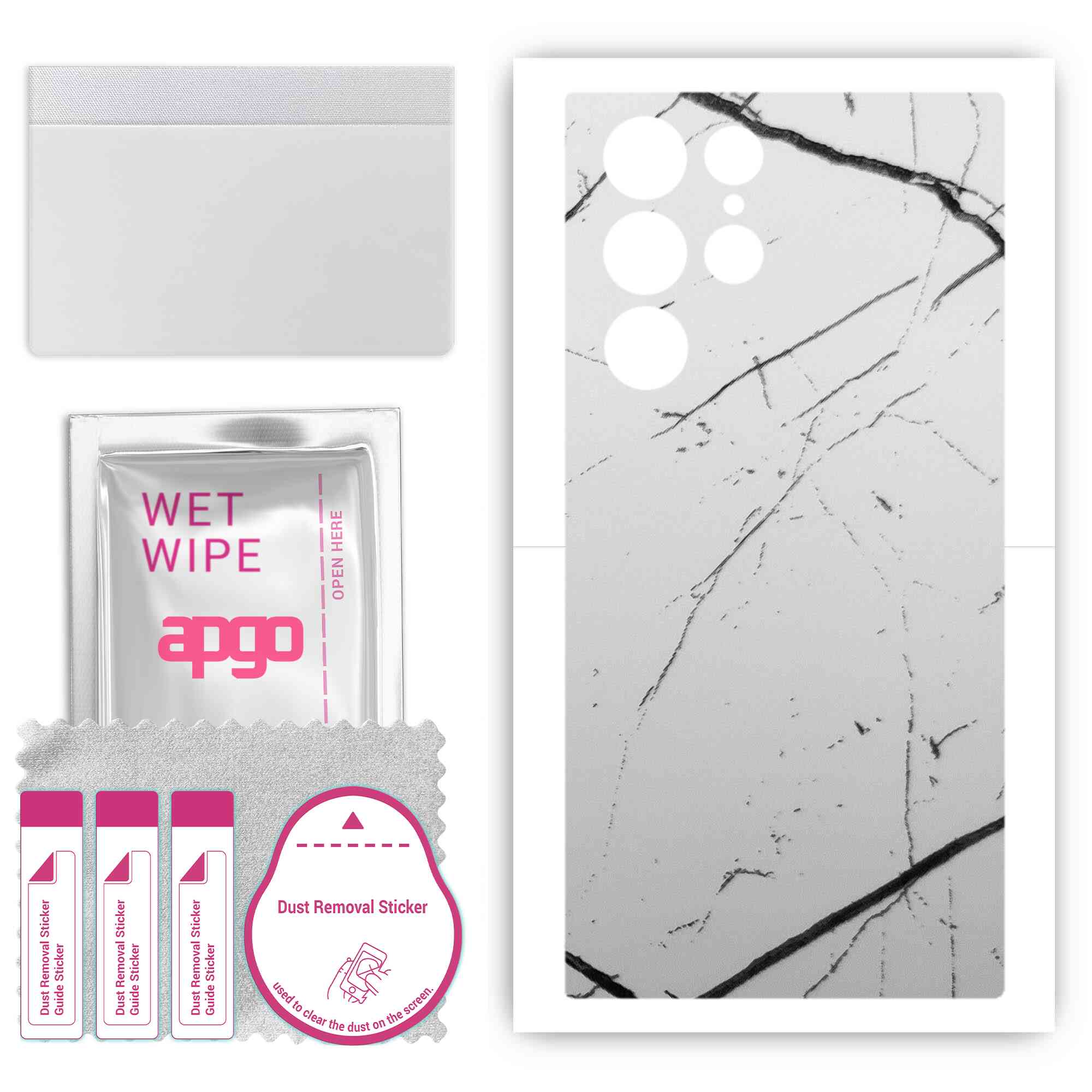 

apgo шкіра наклейка плівка фольга вініл для ЗАДНЬОЇ ЧАСТИ сумісний із Samsung Galaxy S24 Ultra, стійкий до подряпин, простий у встановленні - білий мармур