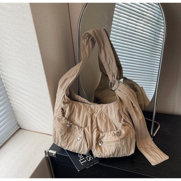 IELGY Ladies Tote Bag Canvas Large Capacity Summer Casual Simple All-Match One-Shoulder Messenger Bag
