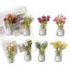 8pcs Glow In The Dark Mini Flower Vase Fridge Magnets Artificial Flowers Glass Bottle Refrigerator Stickers Kitchen Decor Gift