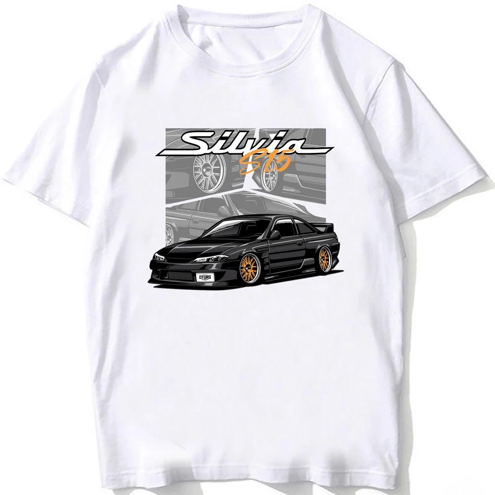 Silvia S14 Louki vs Zenki Silvia S13 S15 Drift King Style T-shirt New Summer Men Short Sleeve JDM Sport Anime Cartoon Boy Tees