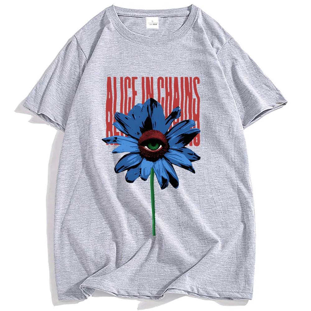 EINÄUGIGES GÄNSEBLÜMCHEN T-SHIRT Alice InChains Rockband Grunge T-Shirts Lässige Mode Kurzarm T-Shirt Streetwear Unisex T-Shirts