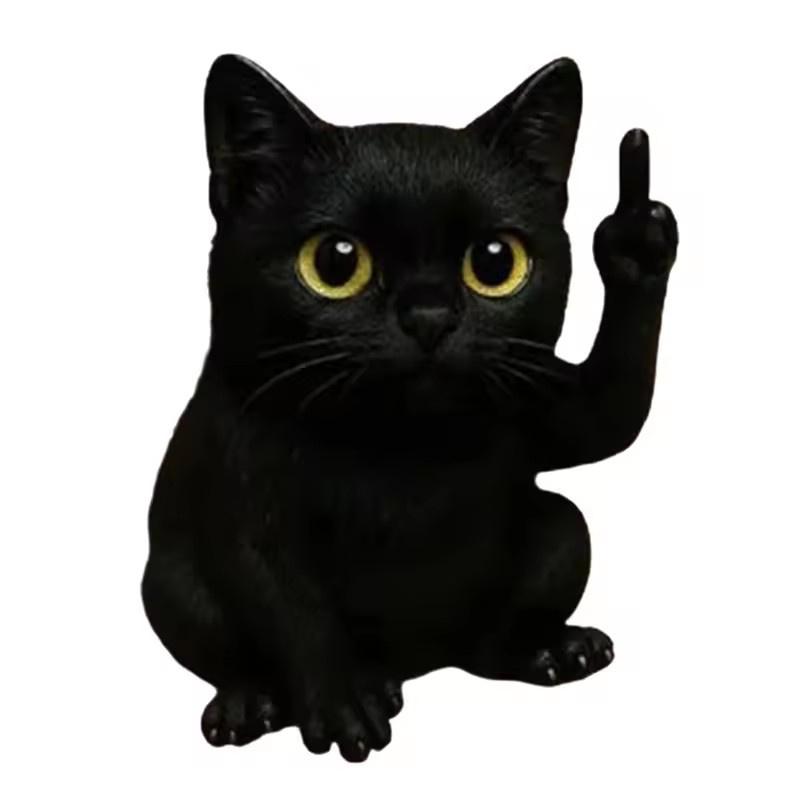 Fun Middle Finger Mini Animal Statue Mini Dog Cat Frog Cute Animal Home Office Desktop Decoration Accessories Model Decor