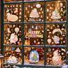 Winter Wonderland Ornaments 9Pcs Christmas Window Clings, Macaron Static Stickers, Glue Free Glass Stickers with PVC Decoration Sheets Santa Claus and