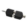 2pcs Consumer Electronics TV Black 3.5mm To 2 RCA Female Male Y Splitter Converter Audio Adapter