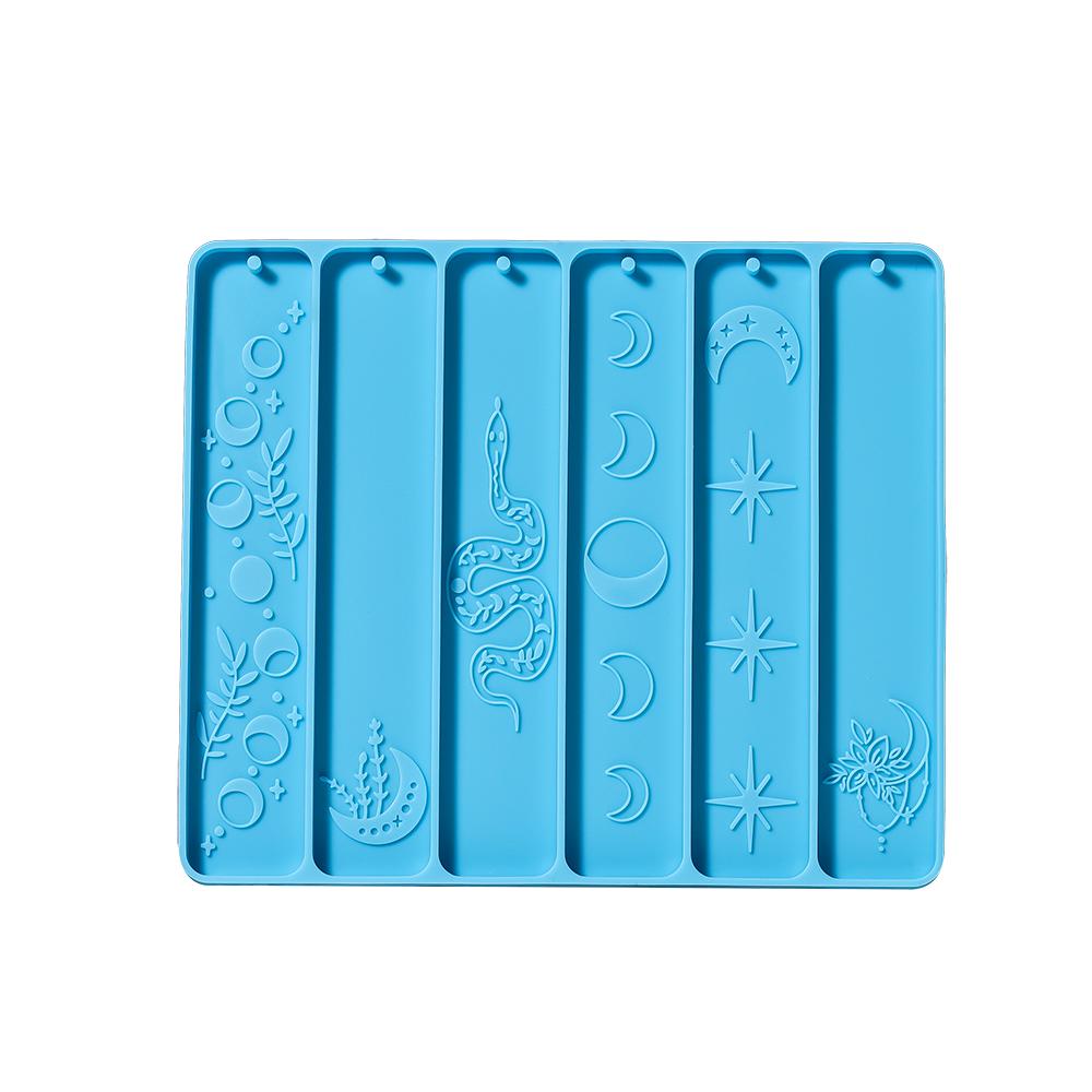 Lesezeichen Silikonform Blätter Mond Epoxidharz Gießform für DIY Kristall Epoxidharz Buch Dekoration Bastelbedarf