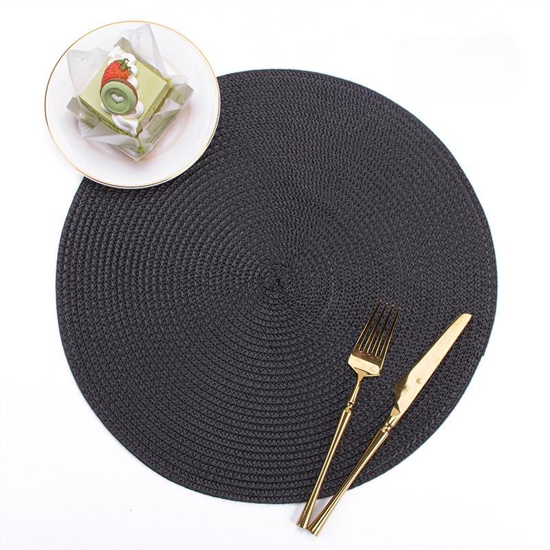 PP Round Hand-woven Placemats  Heat Insulation Mats  Table Mats  Hotel Western Food Mats  Non-slip Mats  Home Decoration