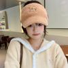 Women's Autumn and Winter Korean Version of Versatile Knitted Rabbit Warm Ear Protection Duck Tongue Baseball Cap Wool Cap Plus Velvet Thickened