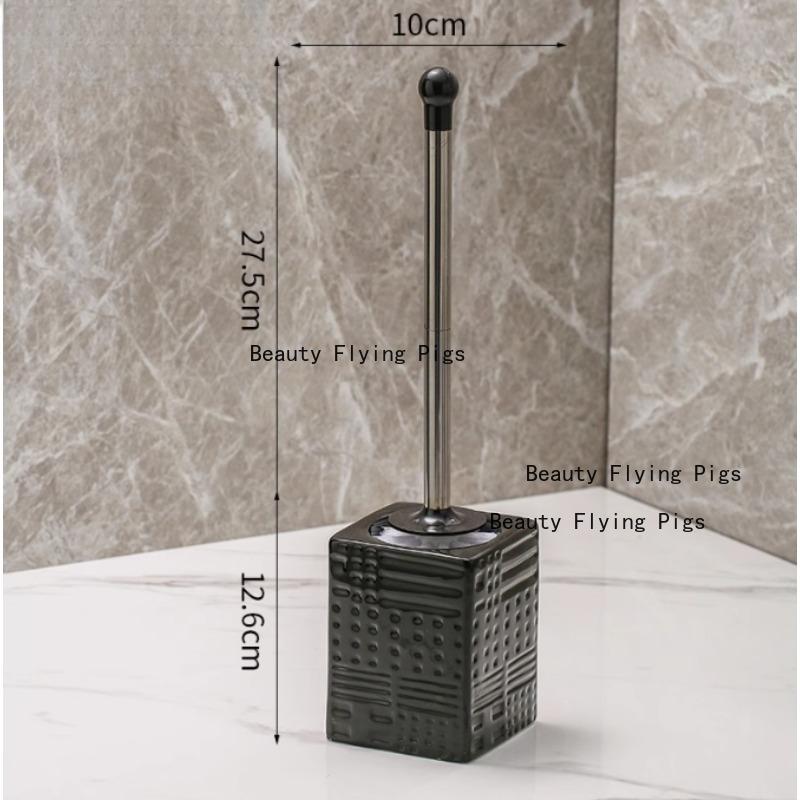 Ceramic Toilet Brush Set Squar Toilet Brush Base Long Handled Toilet Brush Toilet Cleaning Tools home Bathroom Accessories