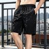 Men Shorts Mid-rise Elastic Waistband Athletic Shorts with Drawstring Pockets Printing Wide Leg Summer Beach Casual Shorts
