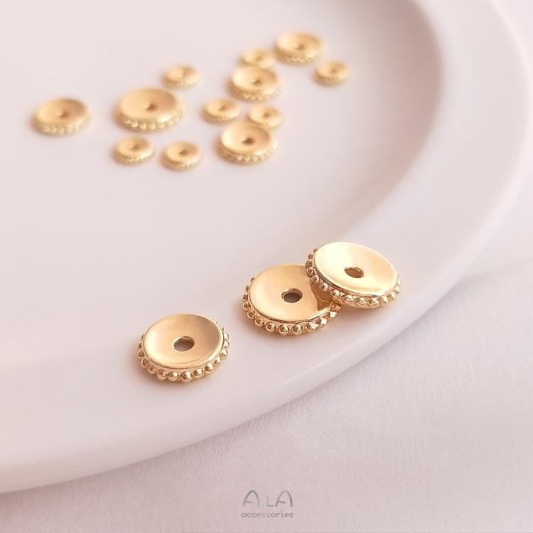14K Gold Filled Concave Lace Spacer Beads for DIY Jewelry