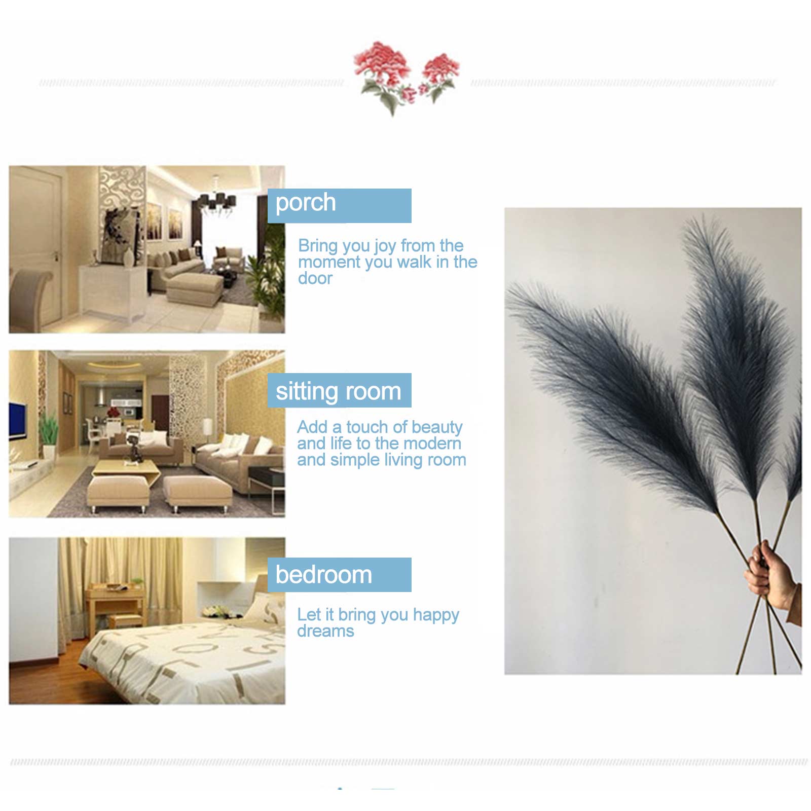 

Imitation Reed Simulaiton Pampas Grass Home Wedding Decoration Pampas Reed Type 2