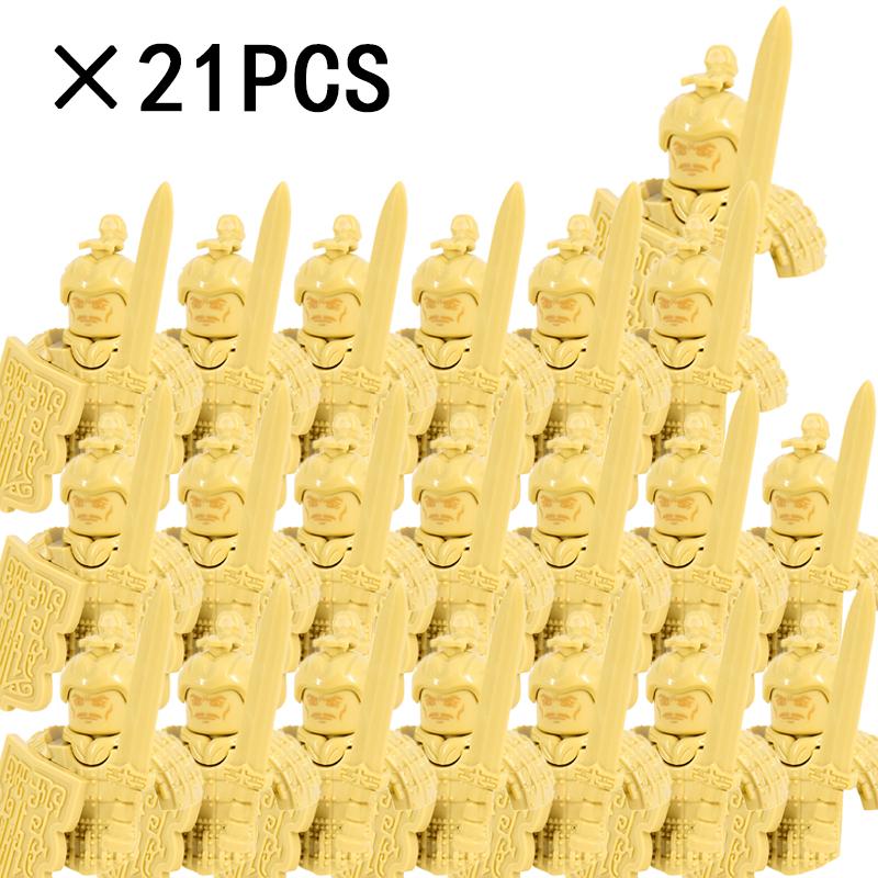 21PCS Medieval Military Soldiers Army Figures Armor Guard Warriors Archer Knights Building Blocks Bricks Toys for Kid Gifts