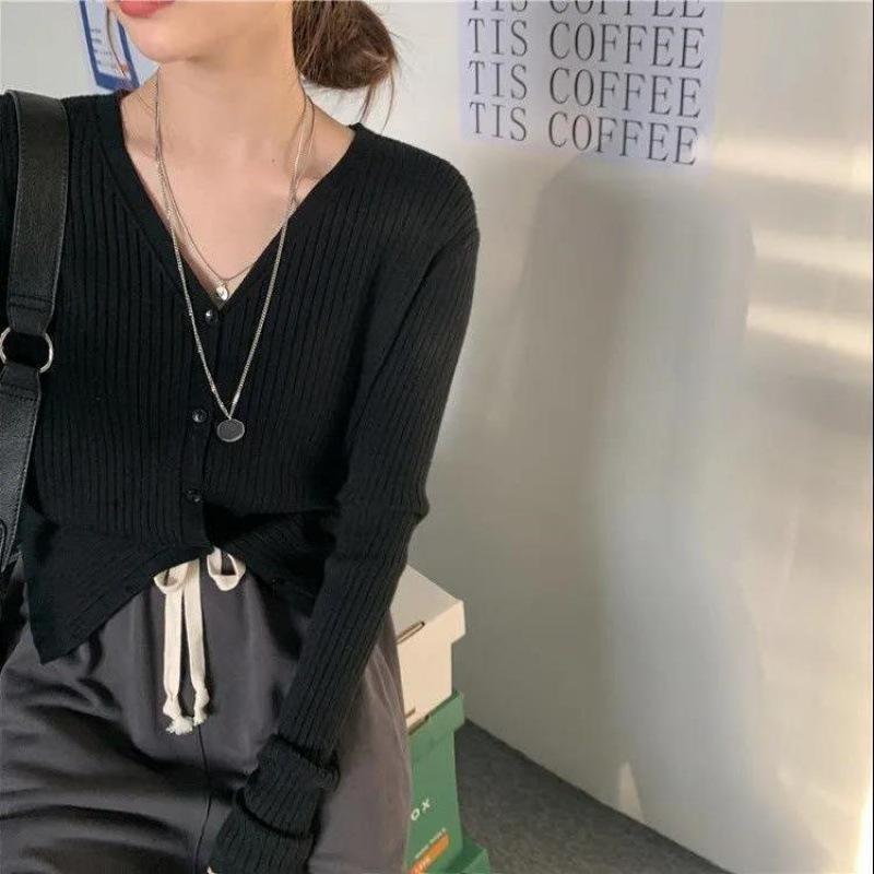 Autumn Knitted Open Cardigan Women's New Style V-neck Soft Sun Protection Outerwear Loose Versatile Top Korean Style