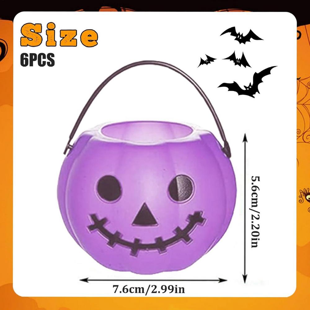 Halloween Buckets 6 Pieces Halloween Trick Or Treat Candy Cauldron Holder Home Decor For Birthday Party Neighborhood Outdoor