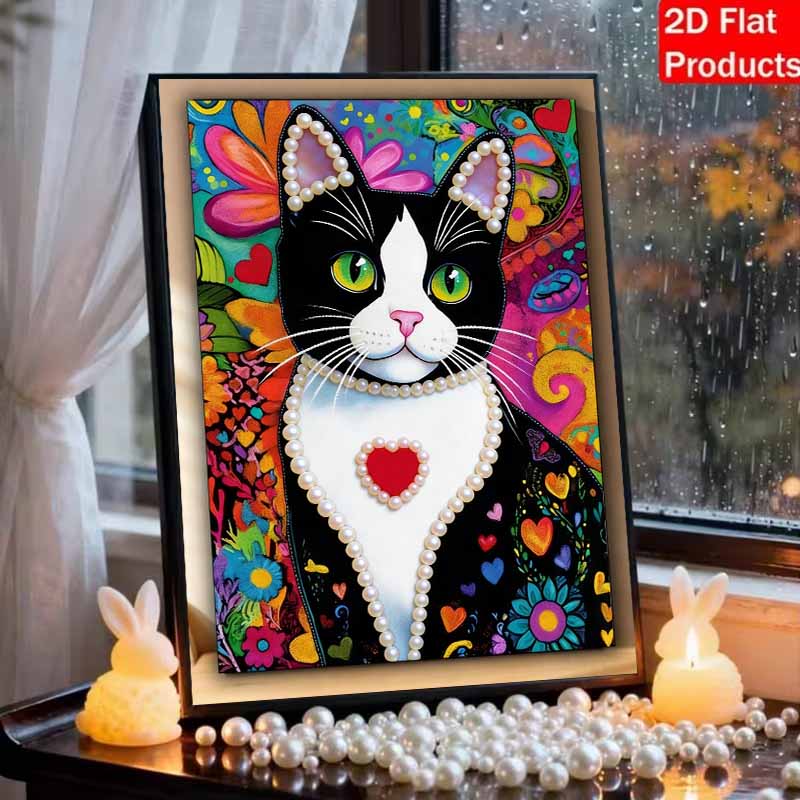 DIY Loving Black Cat Pearl Diamond Art Kits Without Frame 30x40cm Gem Art Diamond Painting Kits for Adults/Beginners Gift Idea Home Wall Decor