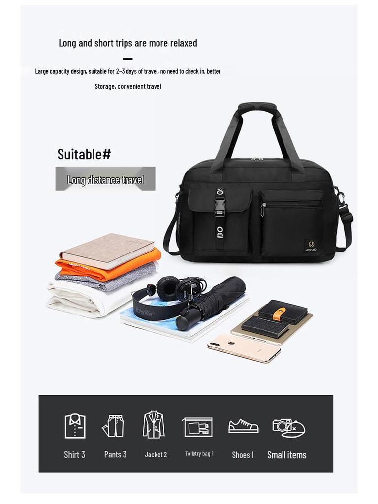 Wodoodporna Torba na Ramię Sportowa i Fitness na Zewnątrz - Unisex, Duża Pojemność, Przegrody Mokra/Sucha, Idealna na Krótkie Wyjazdy