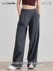 Women's Spring Woven Straight-Leg Track Pants - Loose, Slimming, Wide-Leg Casual Fit