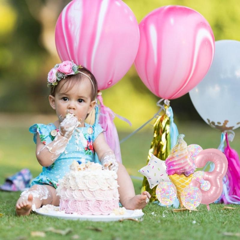 Aluminum Foil Balloons with Star and Ice Cream Designs Easy Inflation for Children Parties and Event