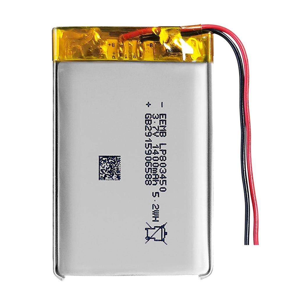 LP803450 1400mAh 3.7V Polymer Lithium Battery Soft Pack Cell