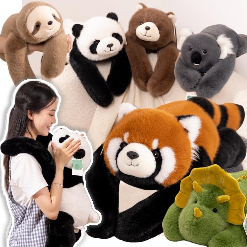 30-65cm Vysoce kvalitní plyšová zvířátka Mýval Polštář na gauč Měkký Dlouhoruký Dinosaurus Lenochod Panda Koala Plyšová hračka Polštář Domácí dekorace