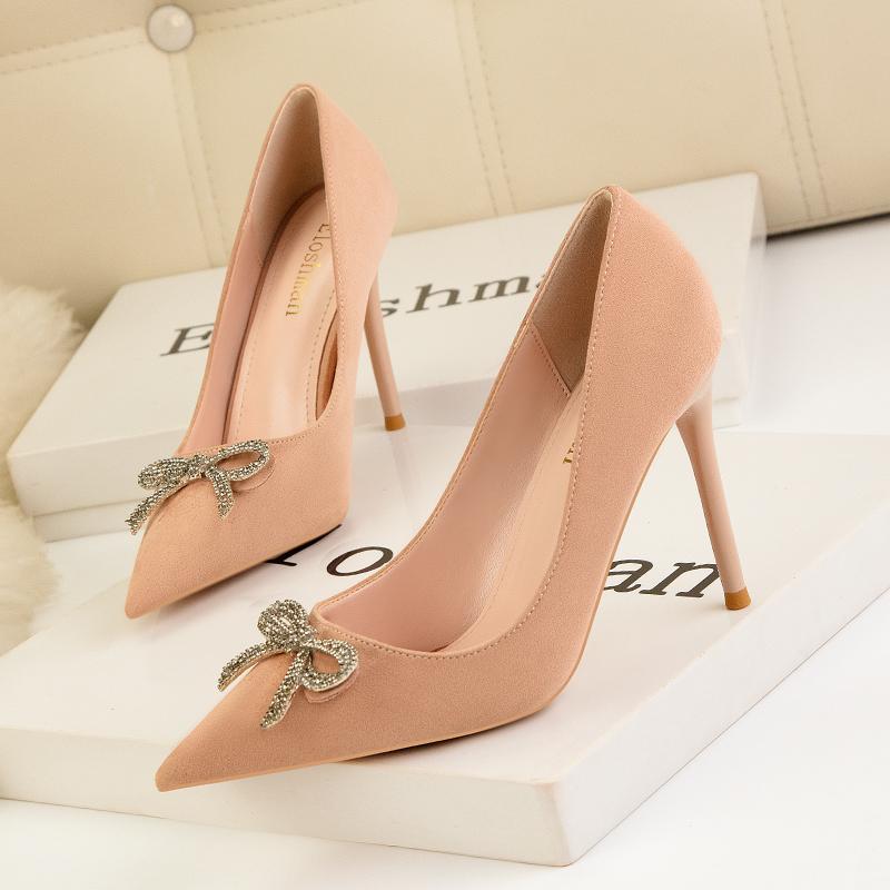 Fashion New Rhinestone Butterfly-knot Pumps Fine Heel Sandals Women Crystal Fairy Wind Silver Bow Tie With Diamond High Heels