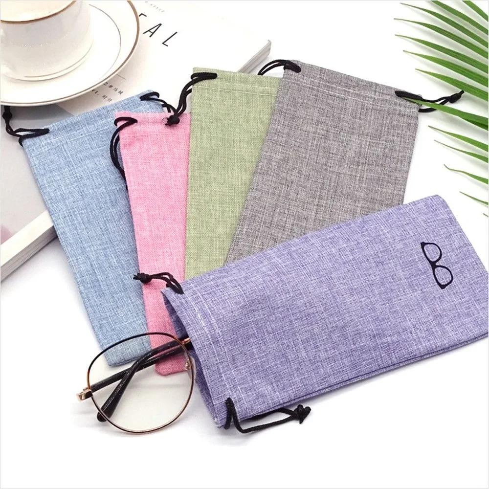 1/5/10/20Pc Eyewear Case Accessories Soft Cloth Glasses Bag Drawstring Portable Linen Fabric Eyeglasses Pouch Pocket for glasses