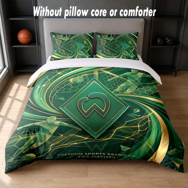 Werder Bremen Football Design Bed Bedding Set 1 Duvet Cover + 2 Pillowcases Soft Breathable Household Bed Linens