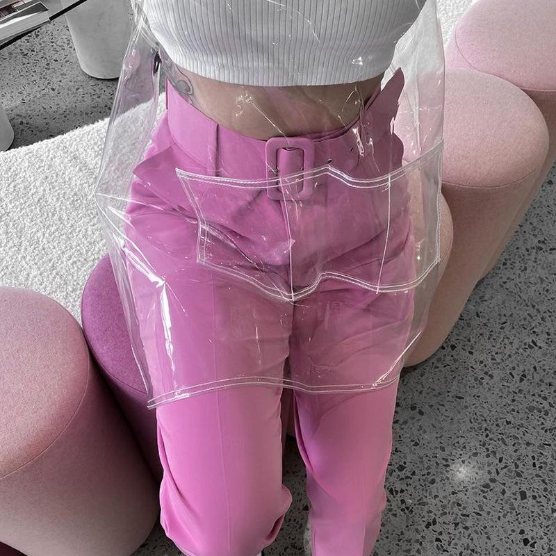 Fashionable Transparent Pvc Apron Waterproof Kitchen Home Accessories Hair Salon Washable Anti Fouling Ribbon Apron