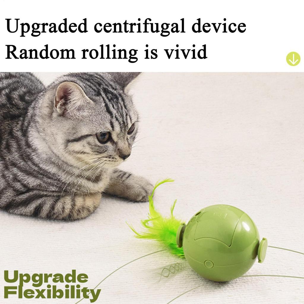 Interactive Cat Ball Interactive Obstacle Avoidance Exercise Toy Kitten Active Rolling Ball With Feathers For Small Cats Pets