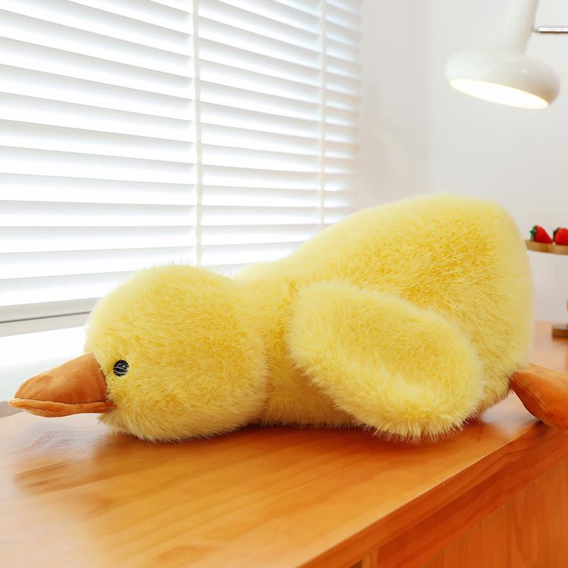 Adorable Yellow Duck Lumbar Pillow - Cute and Fluffy Cushion for Sofa, Office, or Bedside.