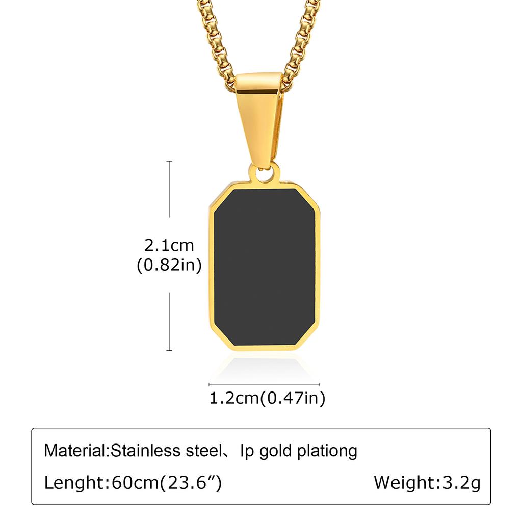 Men's Stylish Gold Color Necklace, Stainless Steel Geometric Cross Pendant Necklace, Vintage Fashion Jewelry Gift To Father