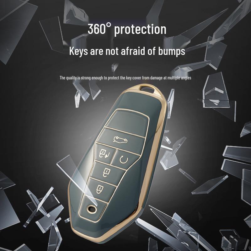 Elegant Gold-Edged GAC Aion Z03 Car Key Protective Case for Men and Women