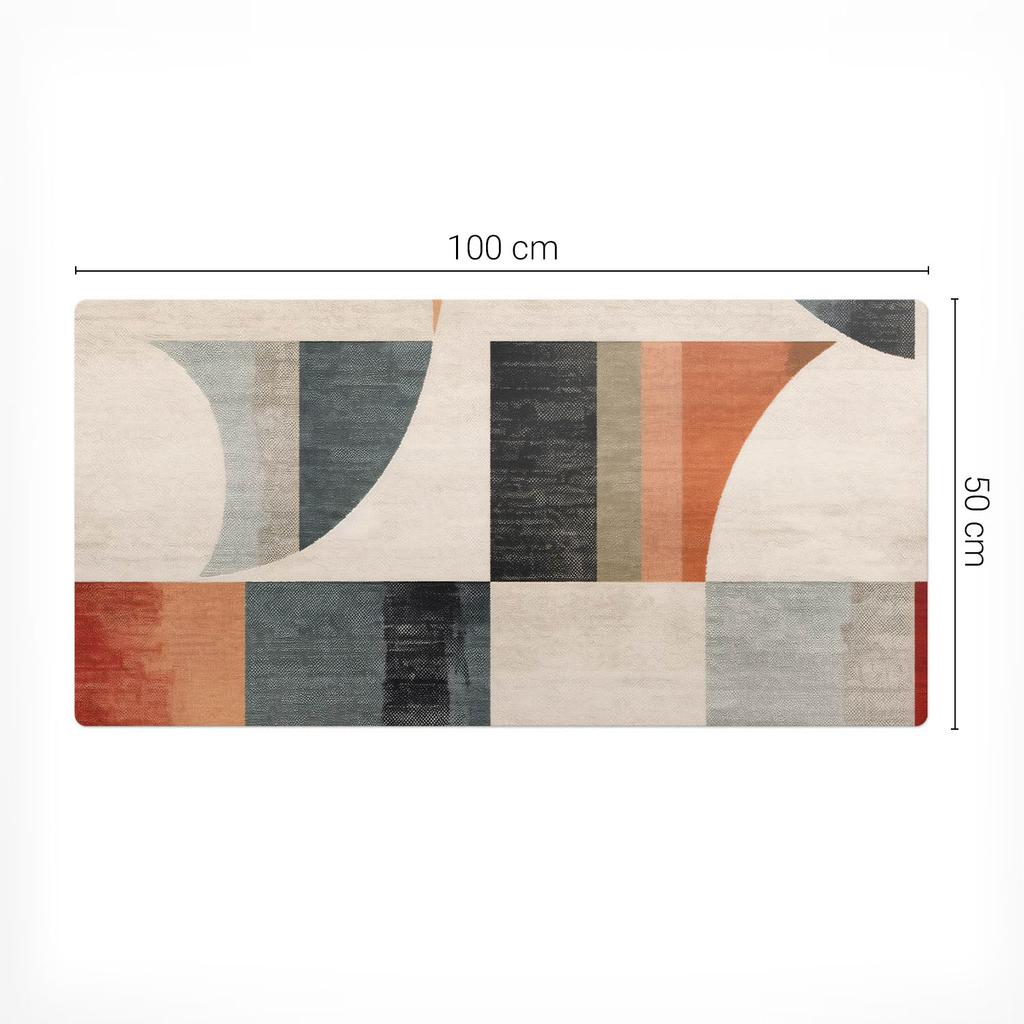 Decorative Desk Mat with Geometric Retro Pattern 100X50 Cm