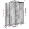 VidaXL Paniers à gabions arqués 4 pcs 200x50x220/240 cm Fer galvanisé, gabion, cage de gabion, panier de mur de gabion, mur 3146448