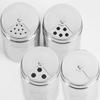 2PCS Stainless Steel Seasoning Shaker with Rotating Lid Buckle, Flour Spice Shaker, Dredge Shaker Metal Salt and Pepper Shakers