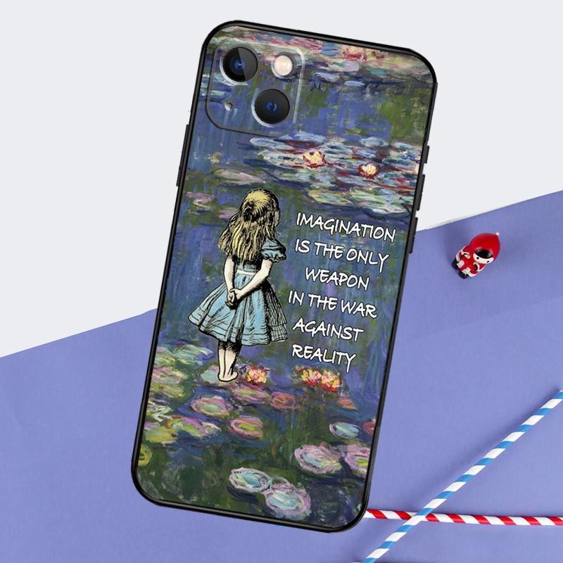 Claude Monet Garden Lotus Bridge Phone Case For iPhone 16 15 Pro Max 12 13 Mini 11 14 Pro Max XR 16 15 Plus 16e Cover Coque