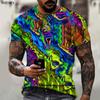 Sommer Herren 3D-Druck Europäisches Design International 2022 Kunst Retro Farbe Cool Lässig Übergroßes T-Shirt 5XL