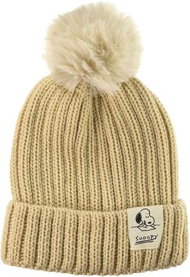 PEANUTS Knit Cap Snoopy Beige [Anshapeau] [Peanuts] 475-1010 56.5~58.5cm (FREE)