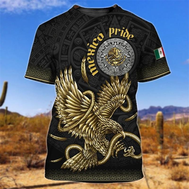 September Mexico Independence Day Tshirt For Men 3d Print Mexicana Flag Large Size Tee Tops Mens Short Sleeve Crew Neck T Shirt
