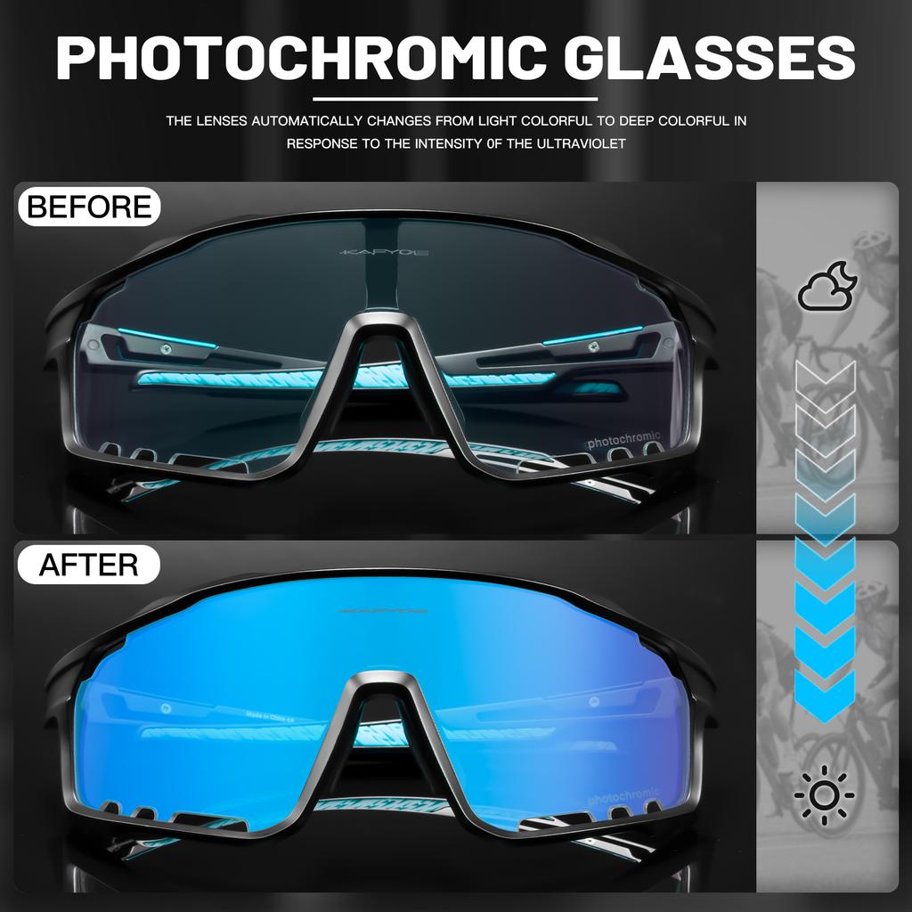 Pochromic Cycling Glasses Cycling Sunglasses Man Bicycle Goggles UV400 Outdoor Bike Eyewear MTB Sports Accessories