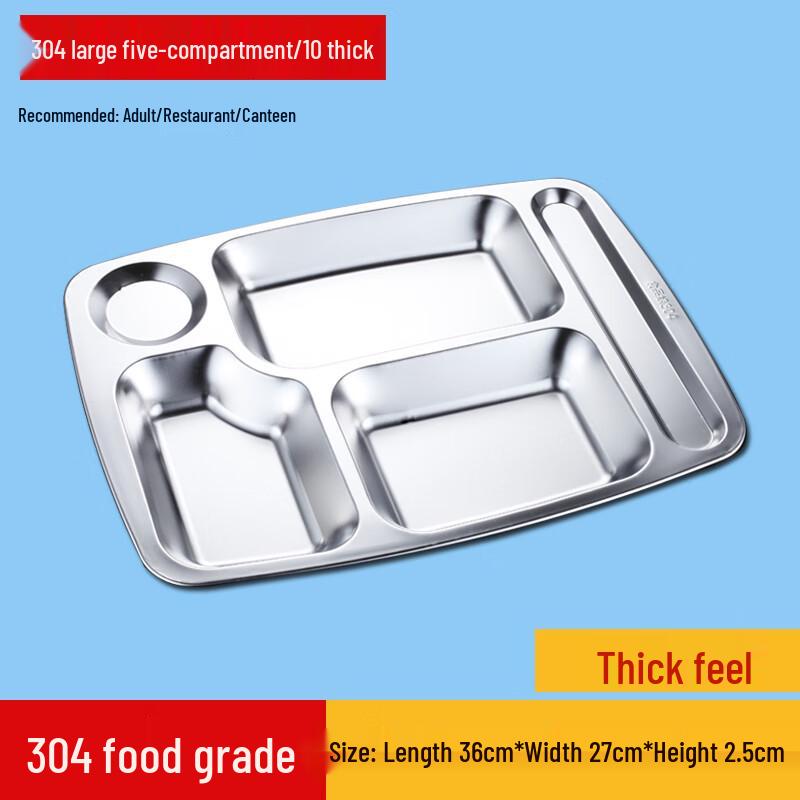 Hanyou 304 Stainless Steel Divided Meal Tray