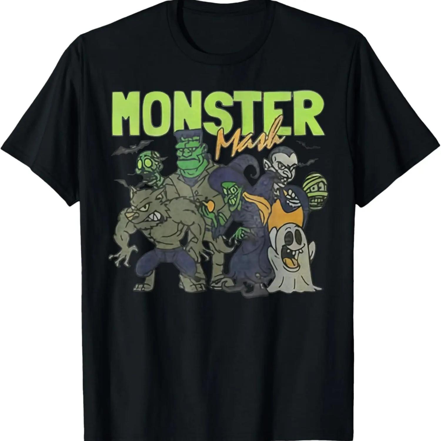 Monster Mash Vintage Ghost Halloween Funny T-Shirt S
