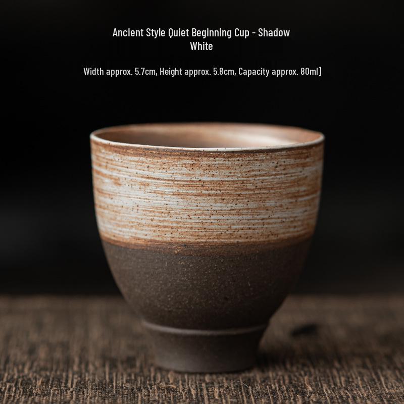 

Handmade Ancient Style Jingchu Ceramic Tea Tasting Cup – Retro Japanese Coarse Pottery for Kung Fu Tea