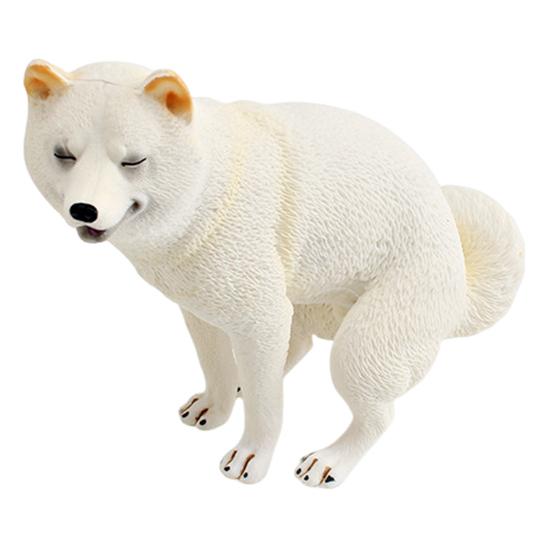 Simulated Dog Model PVC Sleeping Pooping Pug Shiba Figurine Statue Sculpture Home Office Desktop Decoration Ornament Kids Educational Animal Toy